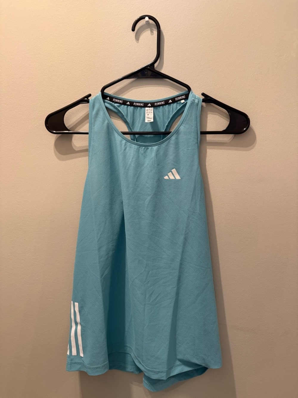 adidas Blue Racerback Performance Tank with White Logo